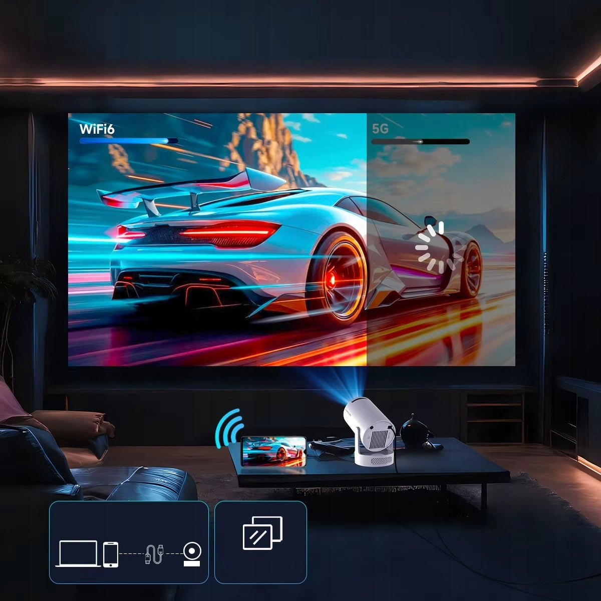 Przenośny Projektor Magcubic HY300 Pro+ 4K Android Biały